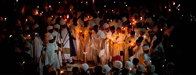 Fasika Ethiopian Orthodox Easter celebration at the rock-hewn churches of Lalibela
