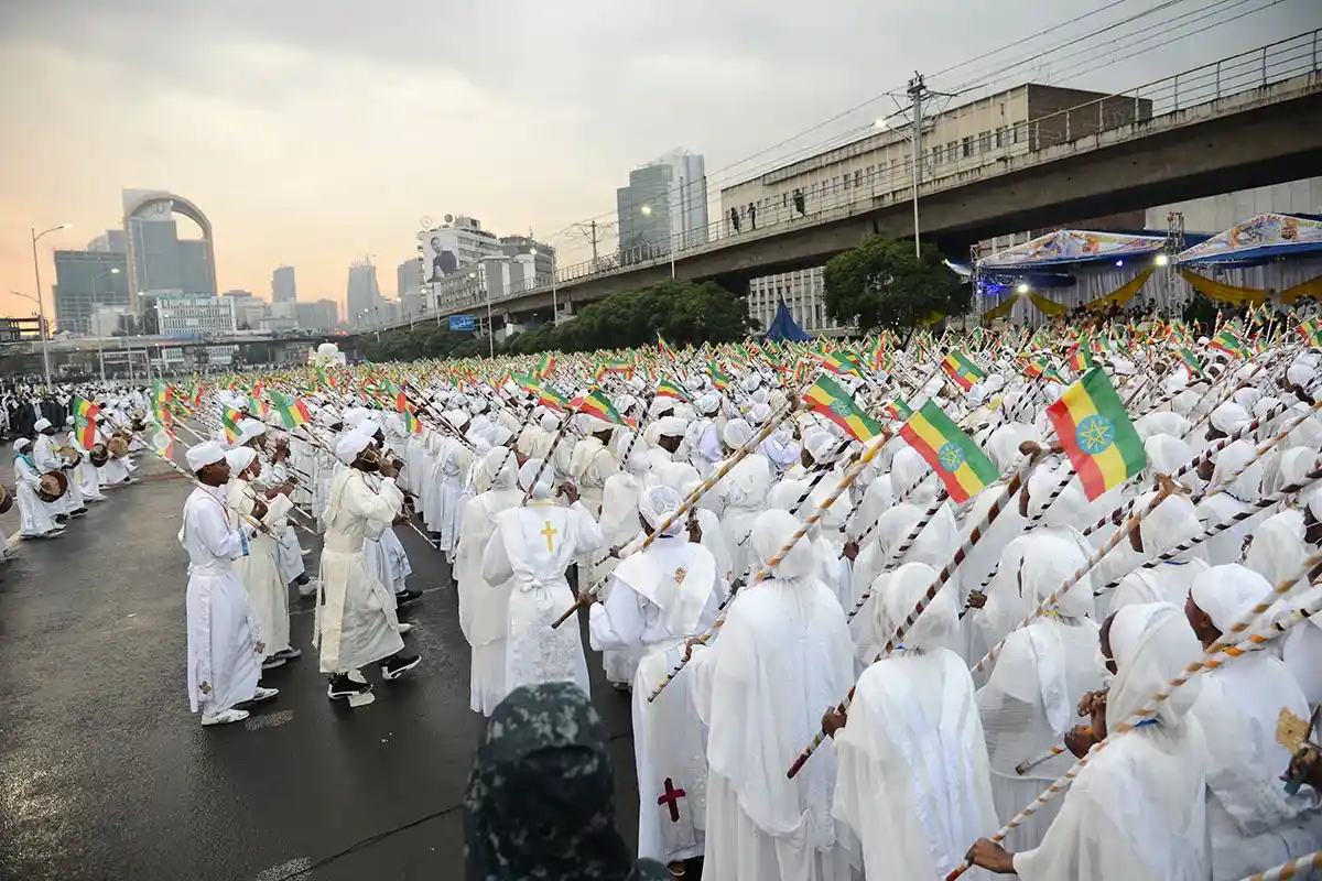 Meskel Finding of the True Cross bonfire celebration, Ethiopia