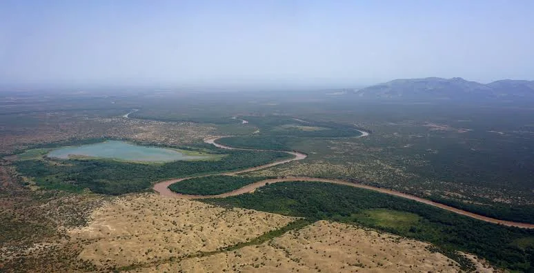 The Omo River winding through the Lower Omo Valley, Ethiopia