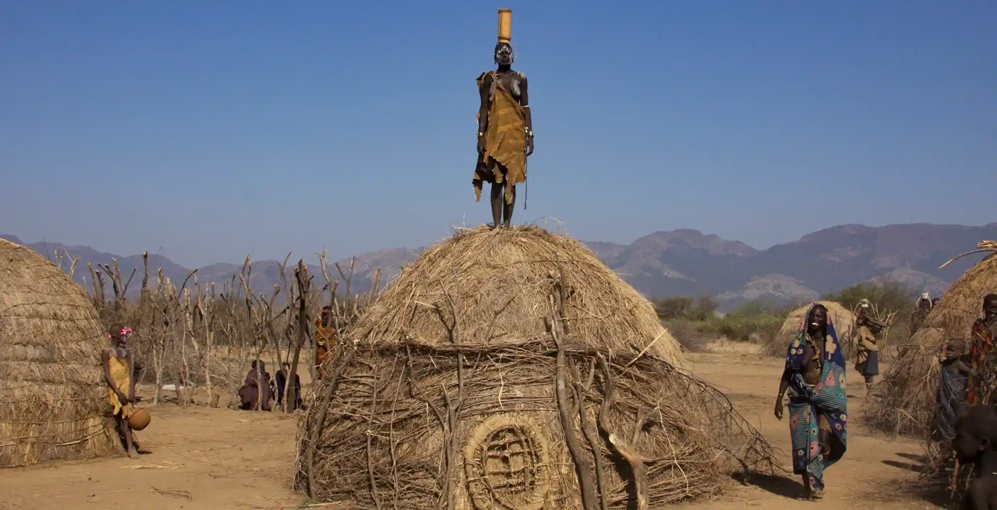 Dorze village grain huts in the mountains near Arba Minch, Ethiopia